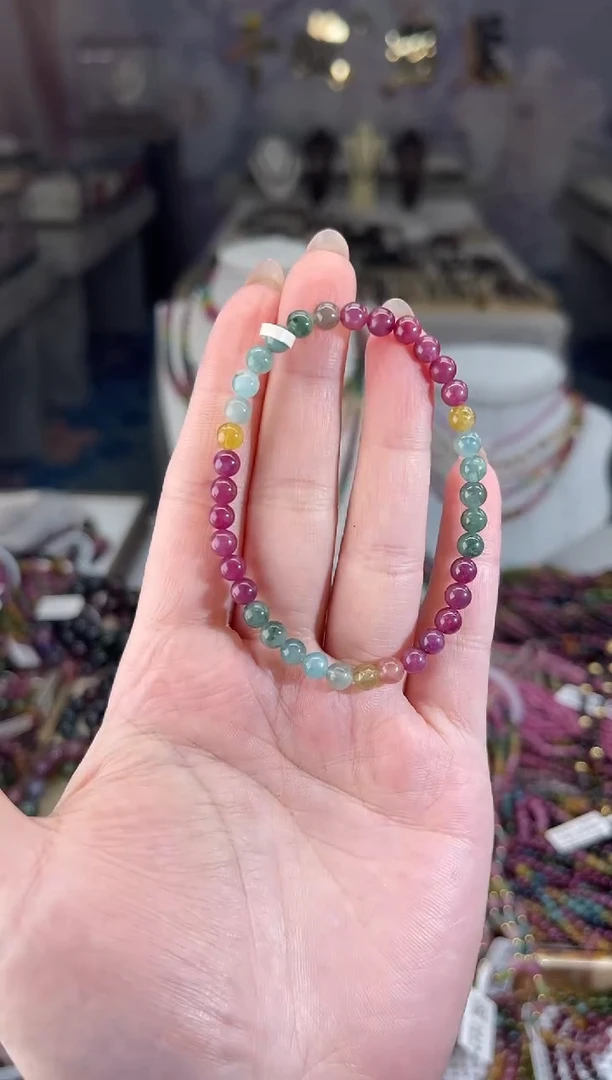 /未镶嵌碧玺4mm+碧玺单圈多样性发货