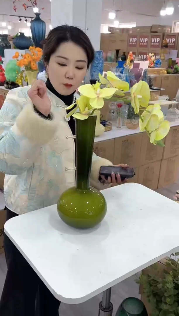 【闪购商品】琉璃椿野花瓶花器早u-3