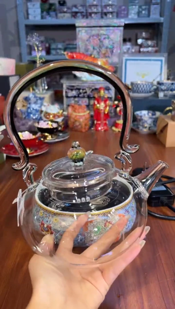 92晶焱凤尾提梁壶（绿）+小渐变蝴蝶提溜