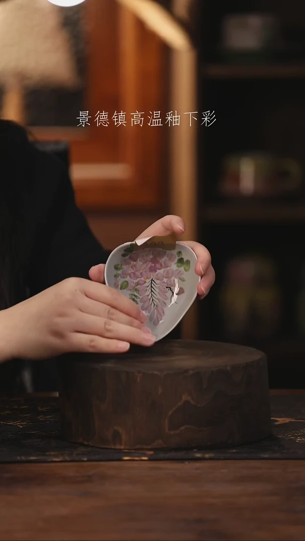 陶瓷景德镇高温釉下手绘陶瓷@L102@