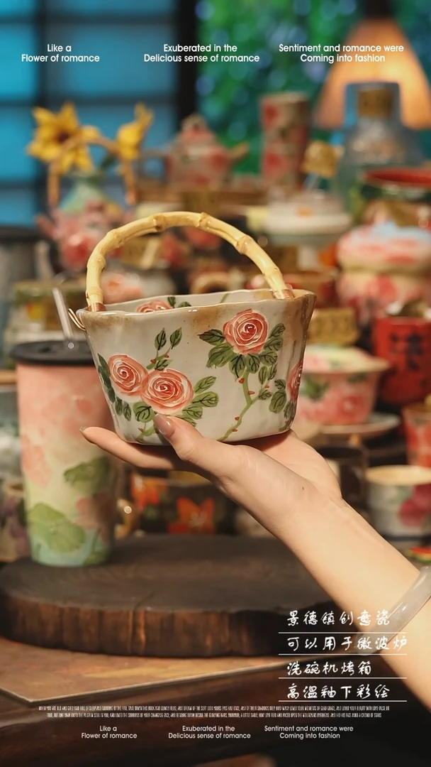 陶瓷景德镇高温釉下彩手工手绘款式