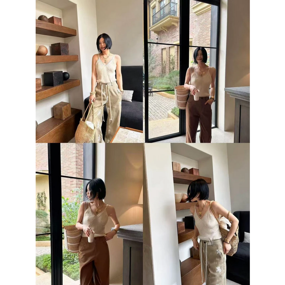 十三行白白-法式镂空吊带背心#6813