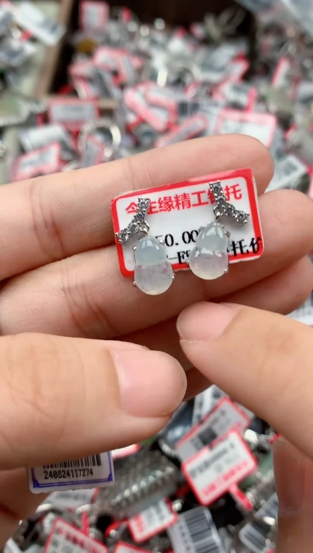 银S925镶嵌戒指翡翠天然A货缅甸翡翠