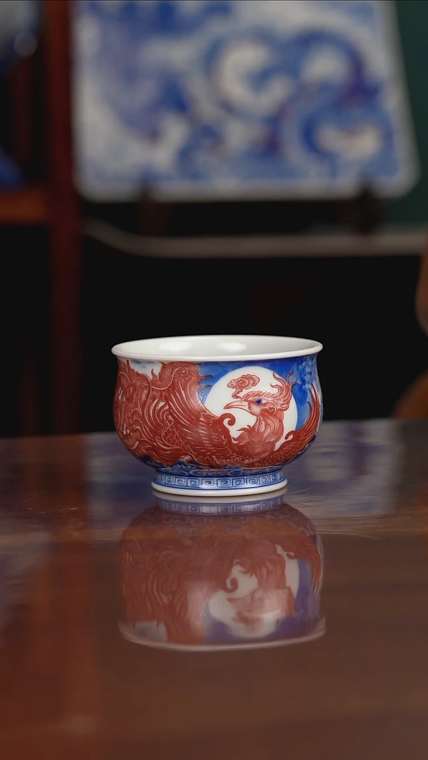 自成堂柴窑青花釉里红
