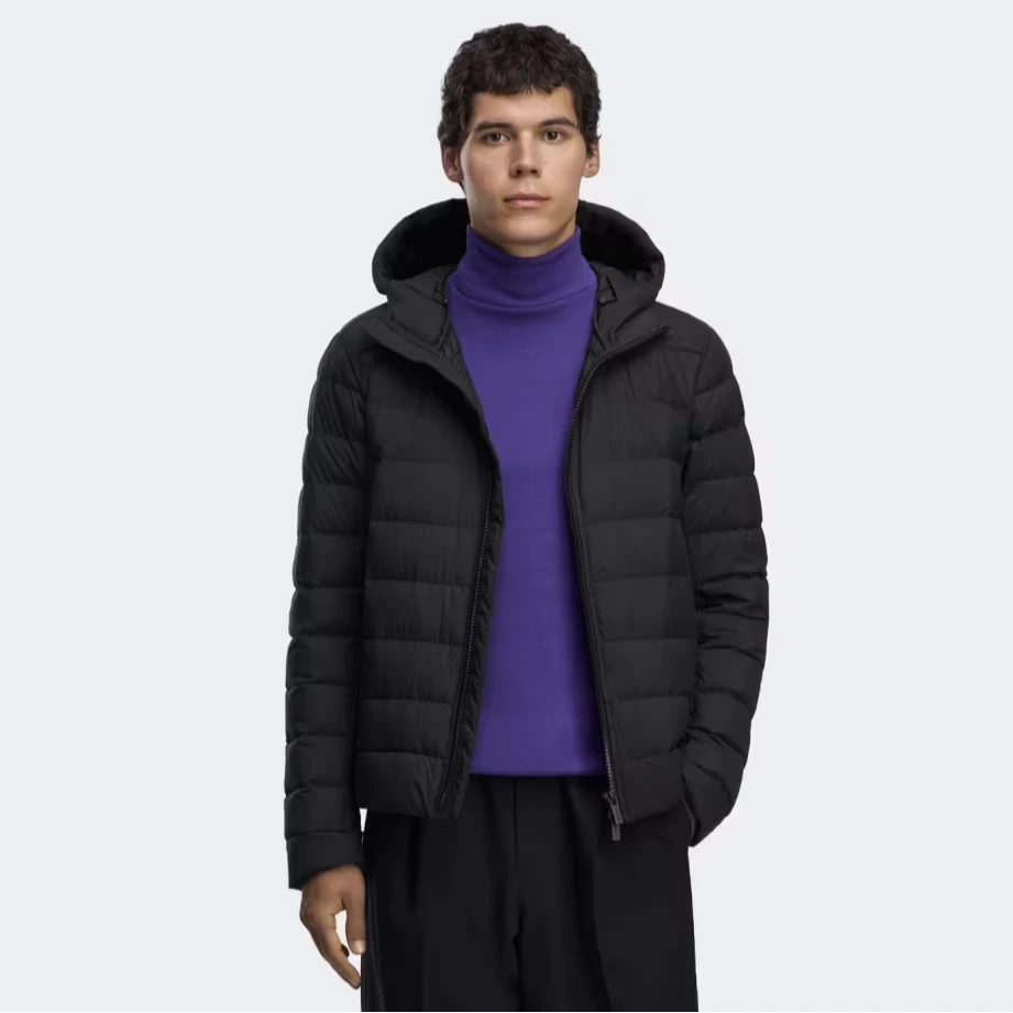 未使用 CANADA GOOSE  加拿大鹅25新款哑光Crofton连帽黑色羽绒服