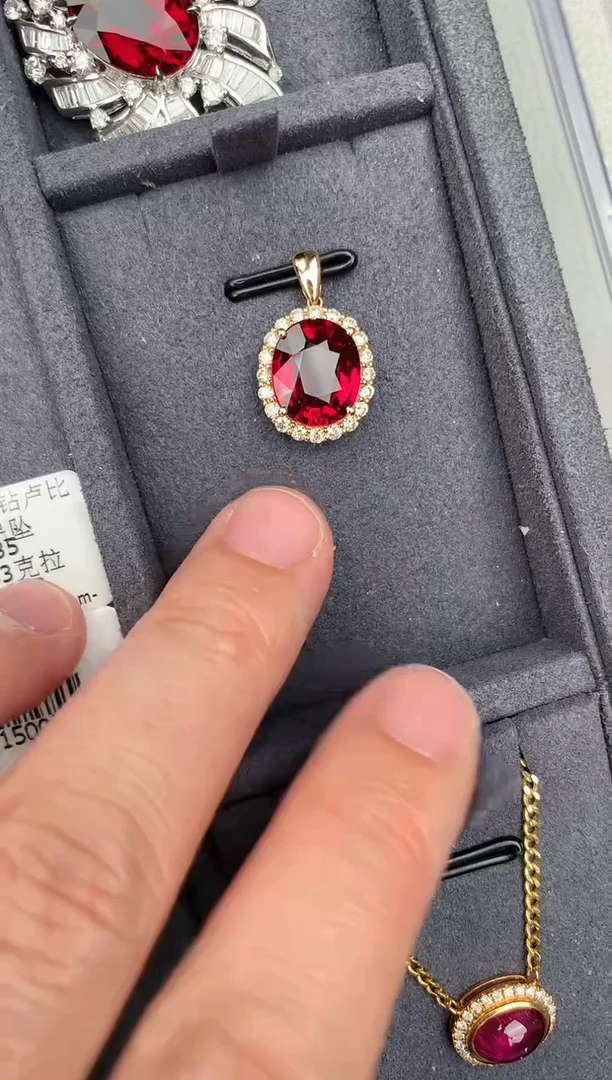 【闪购商品】碧玺吊坠(不含链)18K金镶嵌3.3ct卢比来吊坠