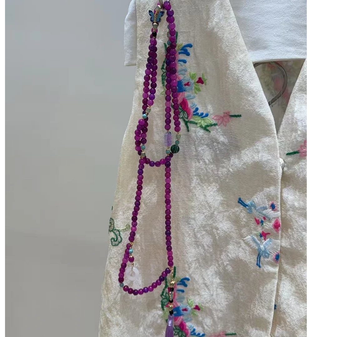 非金属玻璃项链 新中式国风长款百搭项链手链