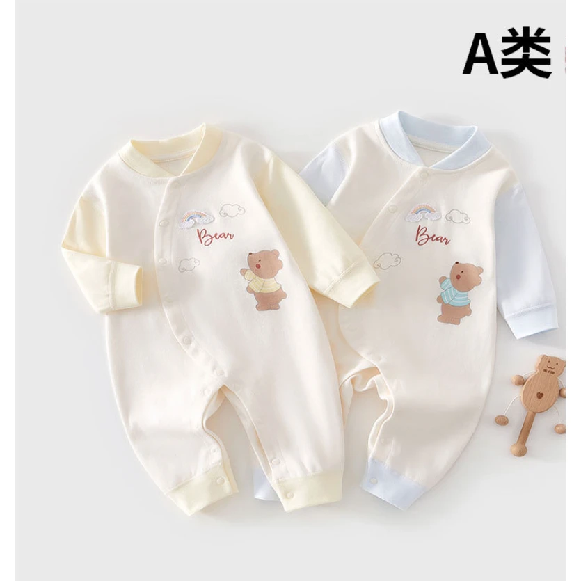 春秋婴儿连体衣服男女宝宝舒适哈衣爬服无骨打河南安阳婴儿连身衣