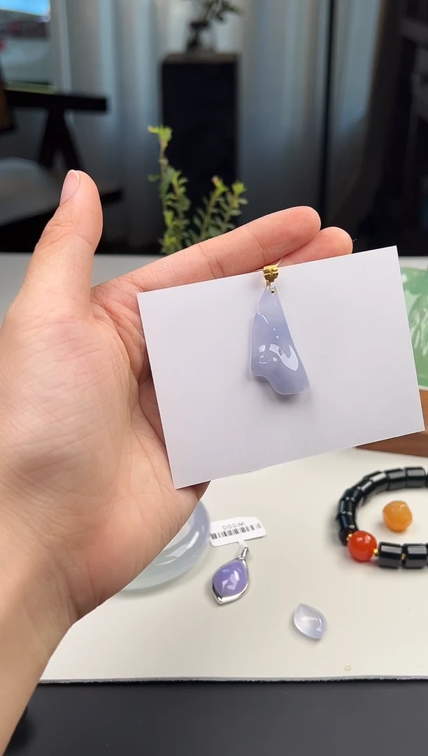 吊坠(不含链)18K金镶嵌翡翠