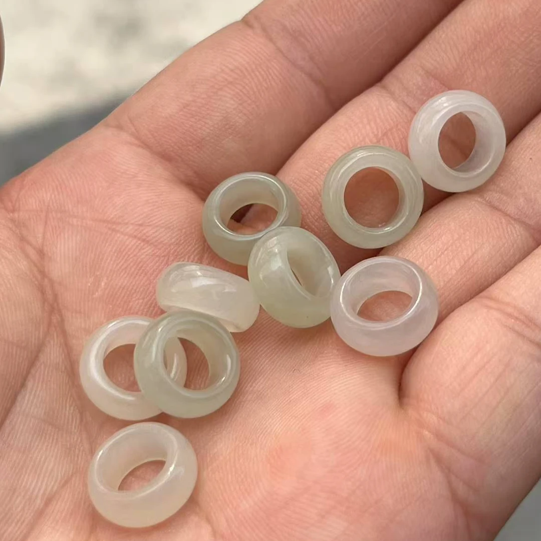 天然和田玉晴水跑环圆环配件菩提星月跑环圈diy配饰 内径7.5mm