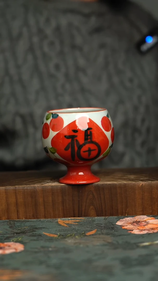 杯釉下彩手工手绘同款陶器