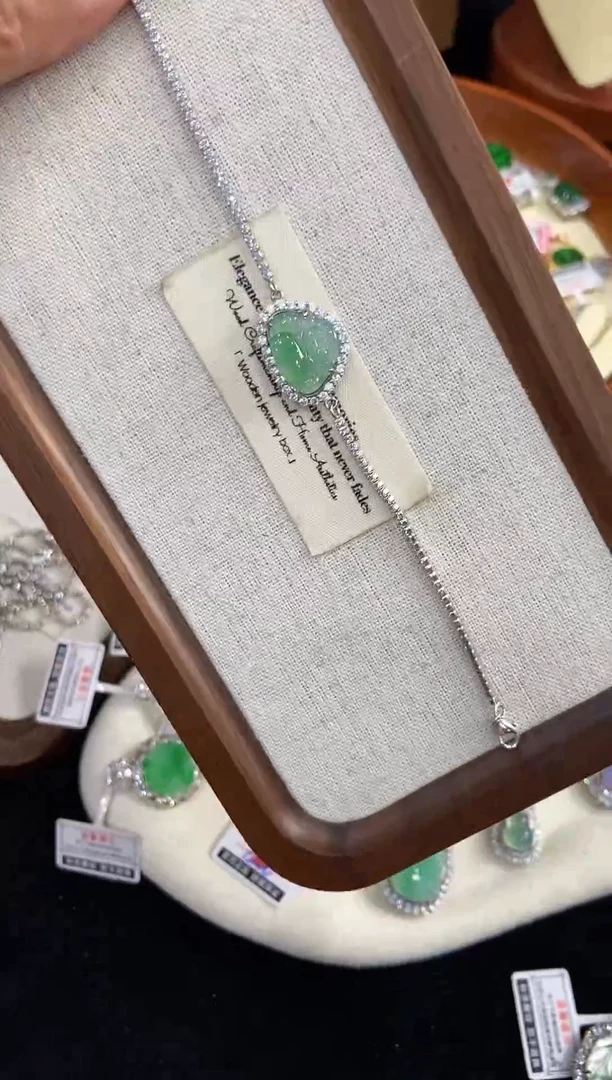 银S925镶嵌挂件翡翠手链