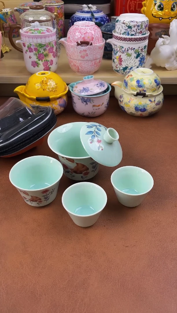陶陶瓷茶具摆件旅行套组
