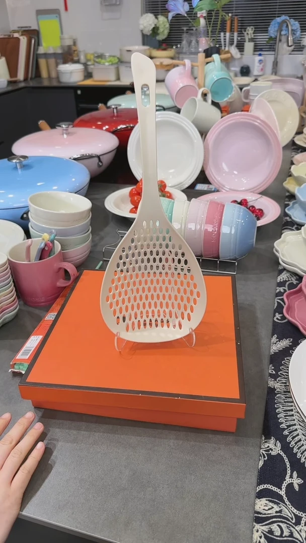 【闪购商品】瓷沥水勺34.5*13.5*4cm-霜白