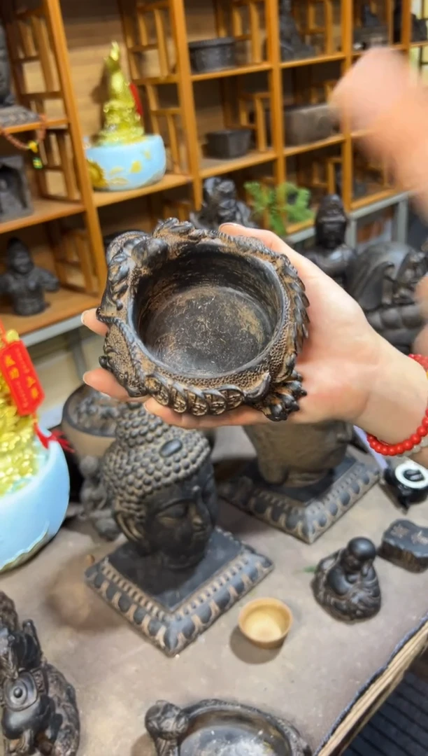 陶土【合成青石】金蟾盆