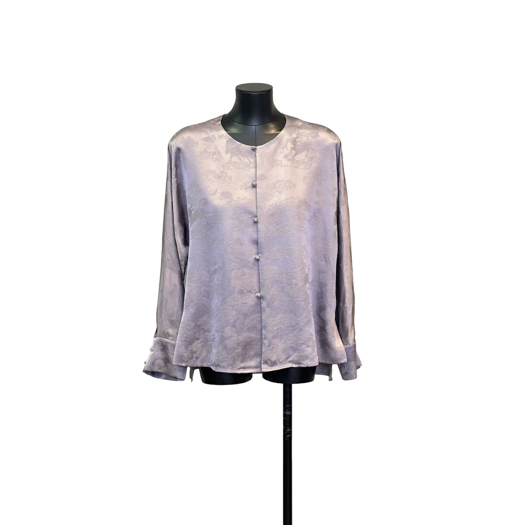 「利琪高订」国风新中式气质百搭轻奢提花缎外套上衣A6106