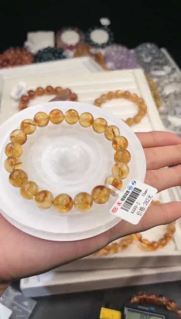 【闪购商品】水晶手链未镶嵌多样性发一黄塔10mm