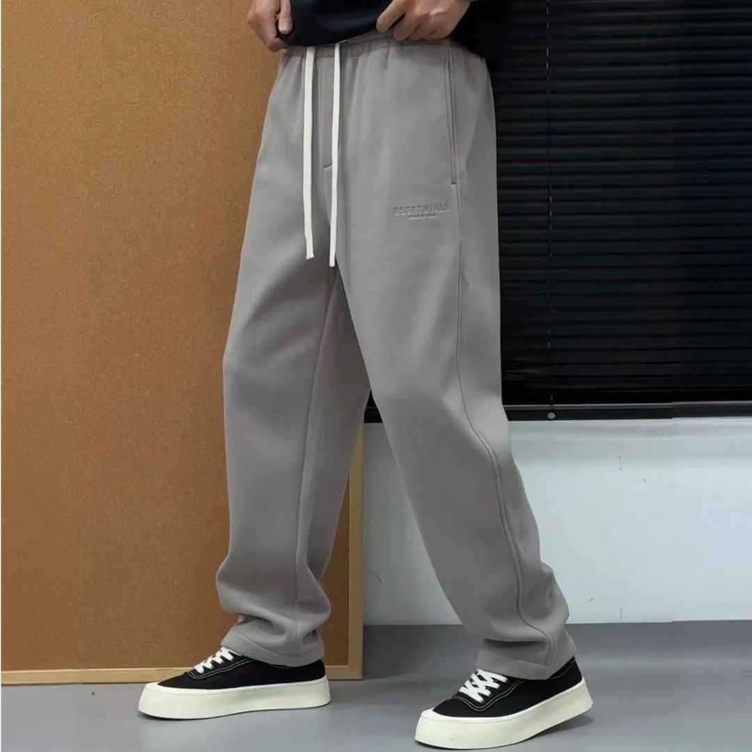 秋冬加绒加厚运动百搭休闲柔软棉感字母刺绣休闲裤