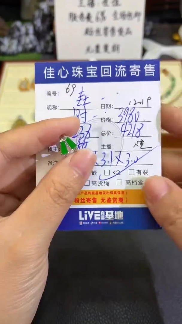 18K金镶嵌翡翠耳饰垚翡翠——1219069