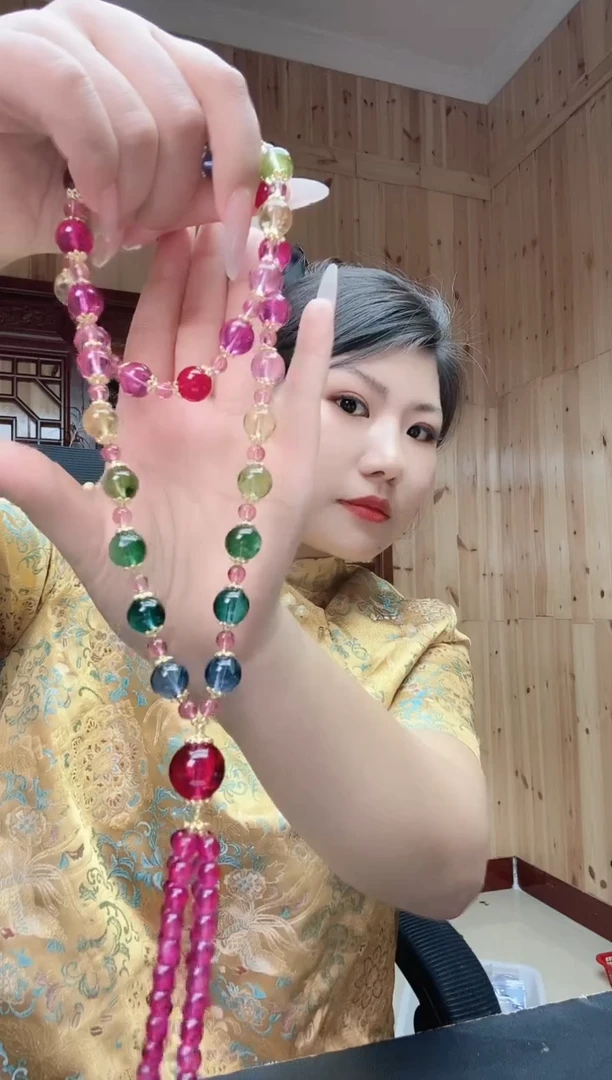无非金属     碧碧彩虹色系  气质款 项链