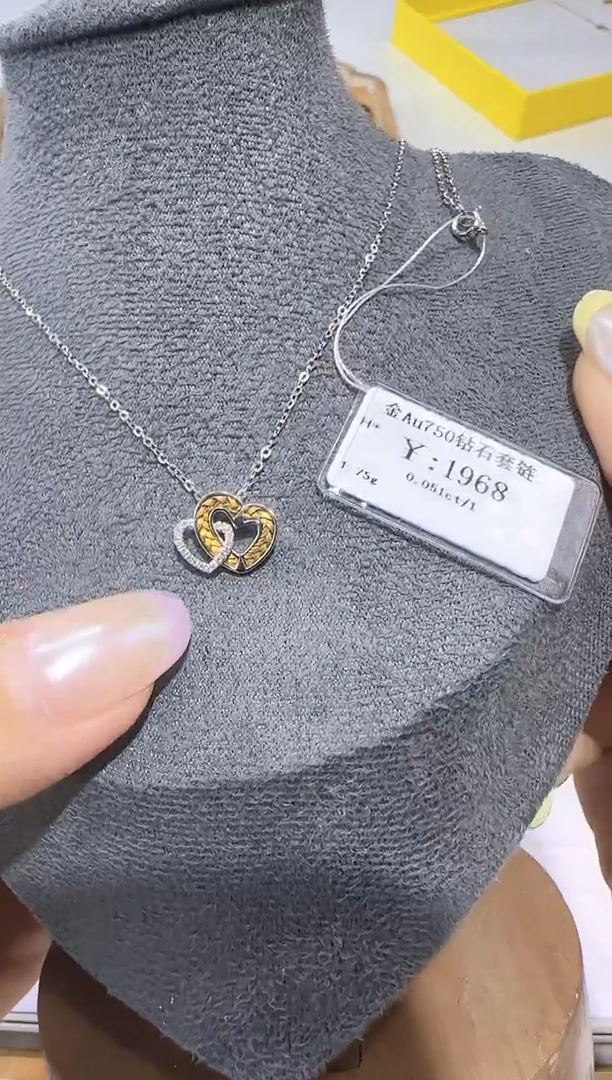 颈饰18K金镶嵌钻石18K金套链1635