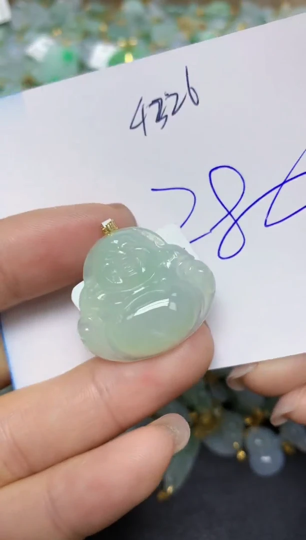 【闪购商品】翡翠挂件18K金镶嵌 天然翡翠A货