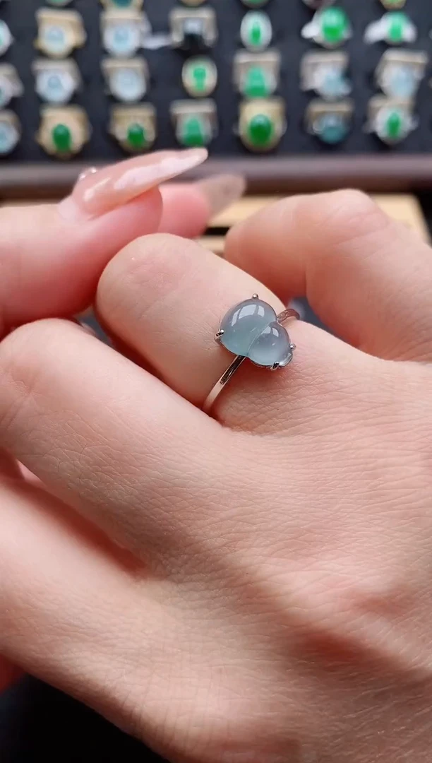 银S925镶嵌戒指翡翠1