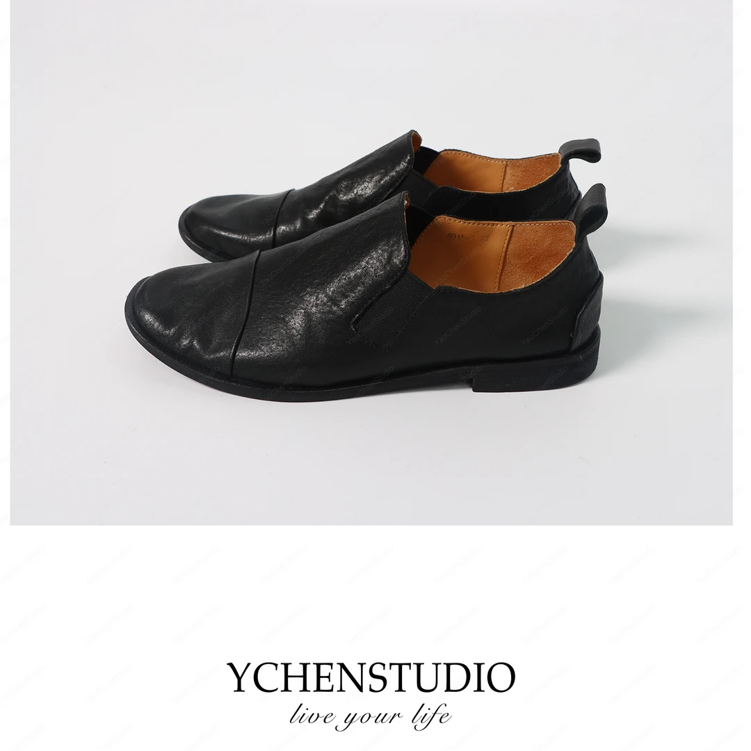 YCHENSTUDIO秋冬新款极简老风百搭舒适乐福鞋102427