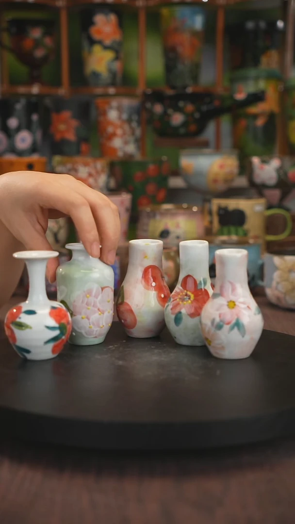 手绘釉下彩随机发一