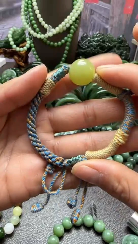 【闪购商品】和田玉手链未镶嵌单珠编织手链