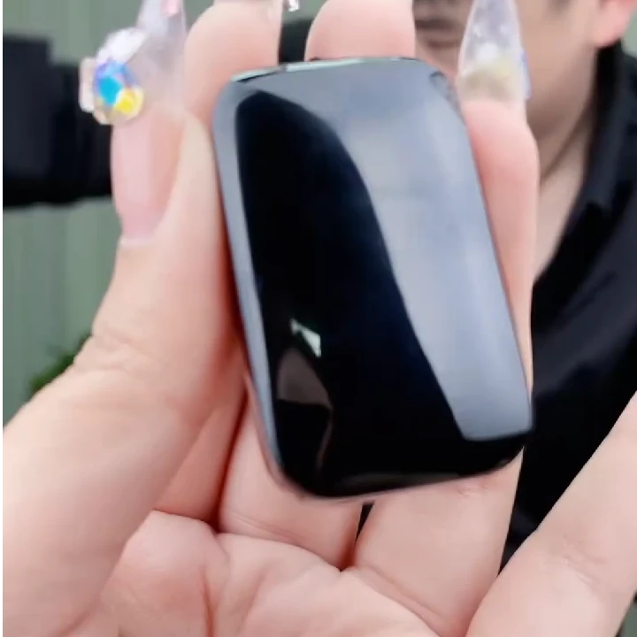 和田玉墨玉无事牌99墨