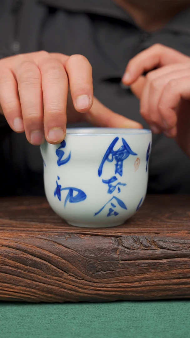 【闪购商品】瓷片48景德镇杯釉下手工手绘瓷器