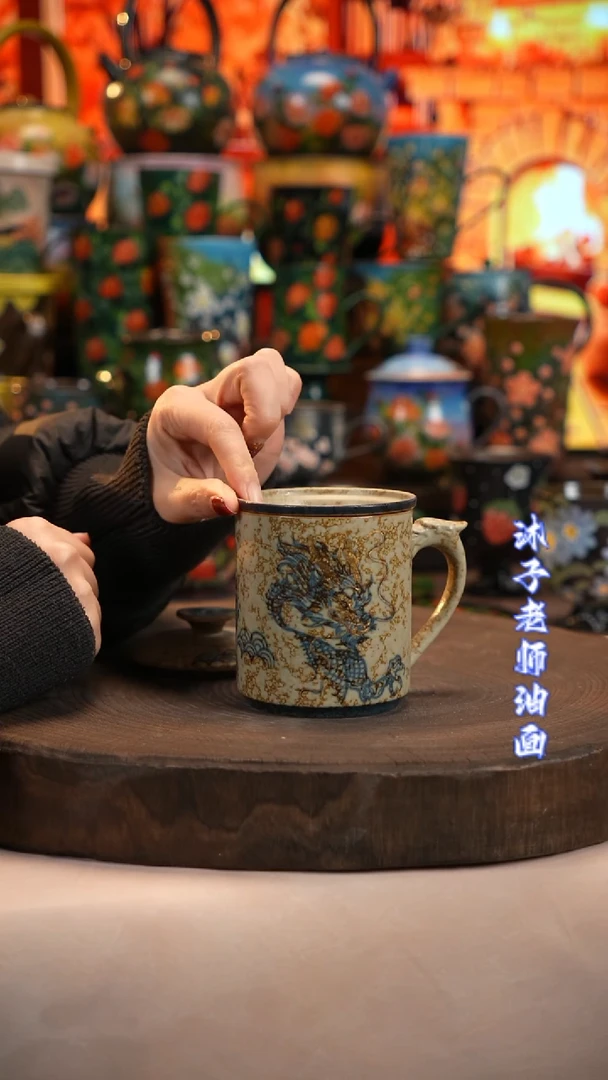 油画   釉下彩  杯子