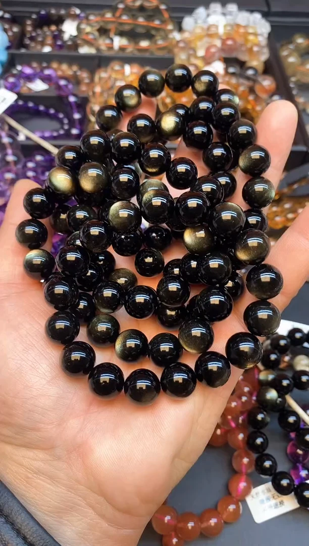 【闪购商品】水晶手链未镶嵌b35 金耀石12mm+