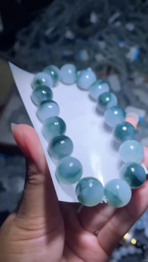 未镶嵌定制翡翠天然缅甸翡翠手串93