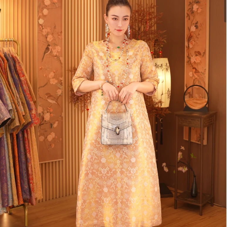 繁花似锦|春秋款新中式双面穿女装长款服装2025B6678夏秋布卓尔仓