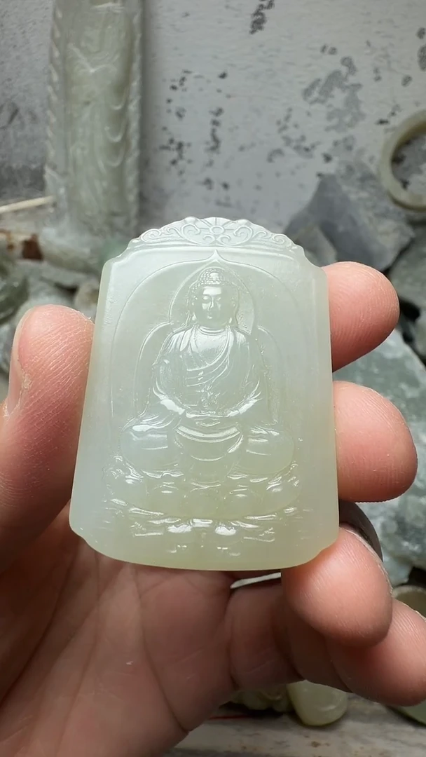 吊坠(不含链)未镶嵌和田玉大日如来