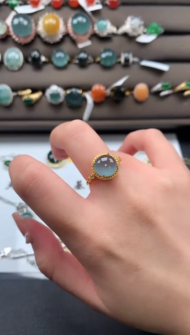 【闪购商品】翡翠戒指银S925镶嵌54124