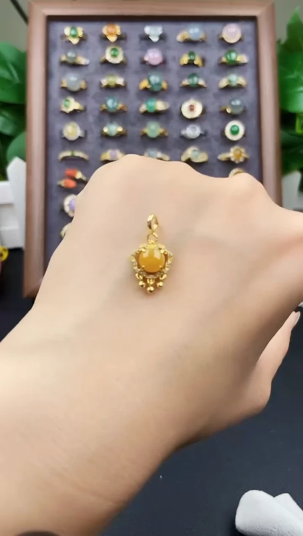 颈饰银S925镶嵌翡翠王*21