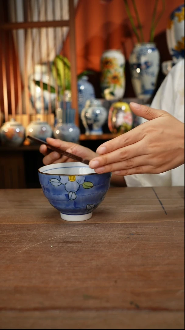 瓷片【简家甄选】景德镇设计师釉下手绘陶瓷餐具
