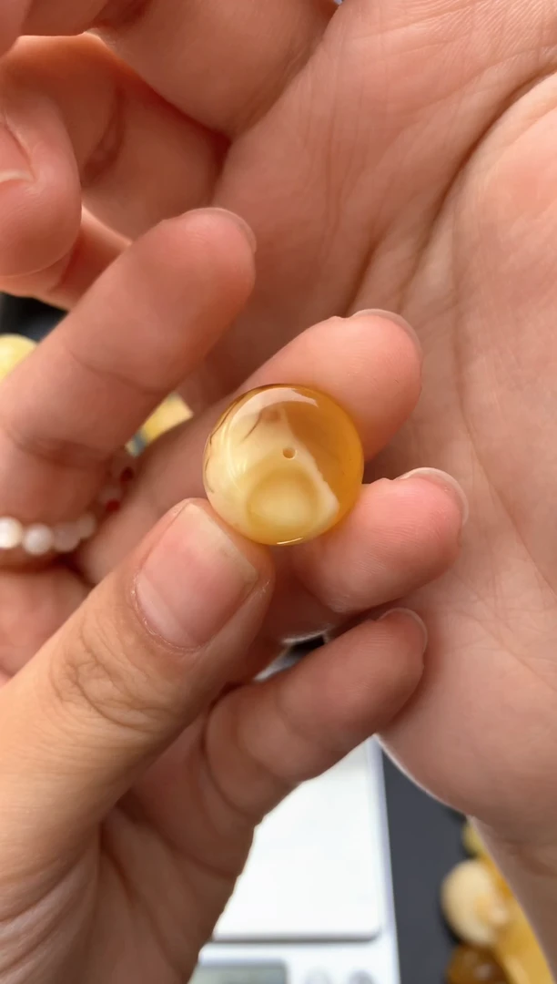 【闪购商品】琥珀珠宝奇石未镶嵌002琥珀蜜蜡花粉有纹小坑介意勿拍