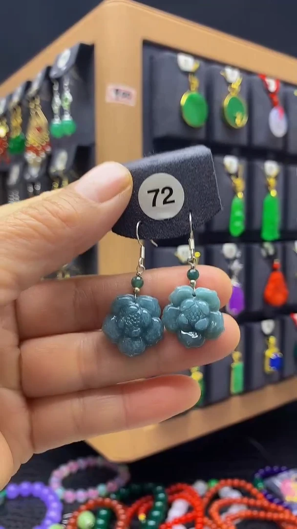 【闪购商品】翡翠耳饰银S925镶嵌耳饰