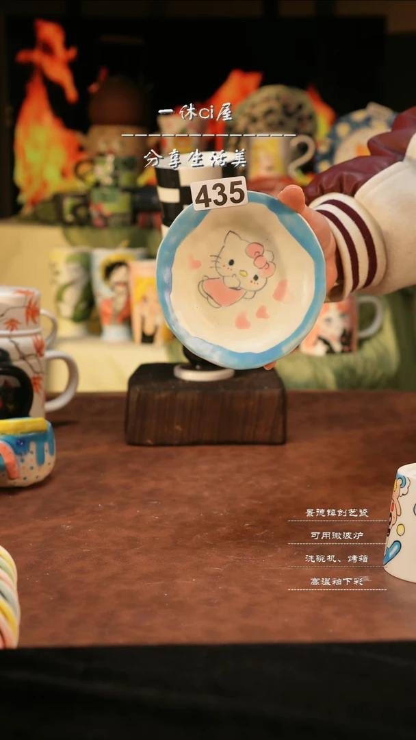 【闪购商品】摆件亲工手绘陶瓷-435