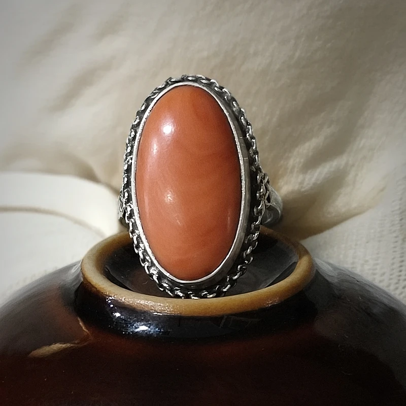 足银戒指 蒙古元素 原创设计 精美手工制作老旭日戒指