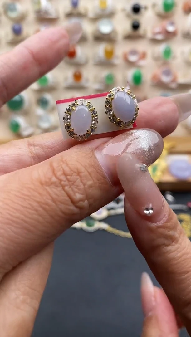 银S925镶嵌戒指翡翠缅甸天然A货翡翠111  2-7