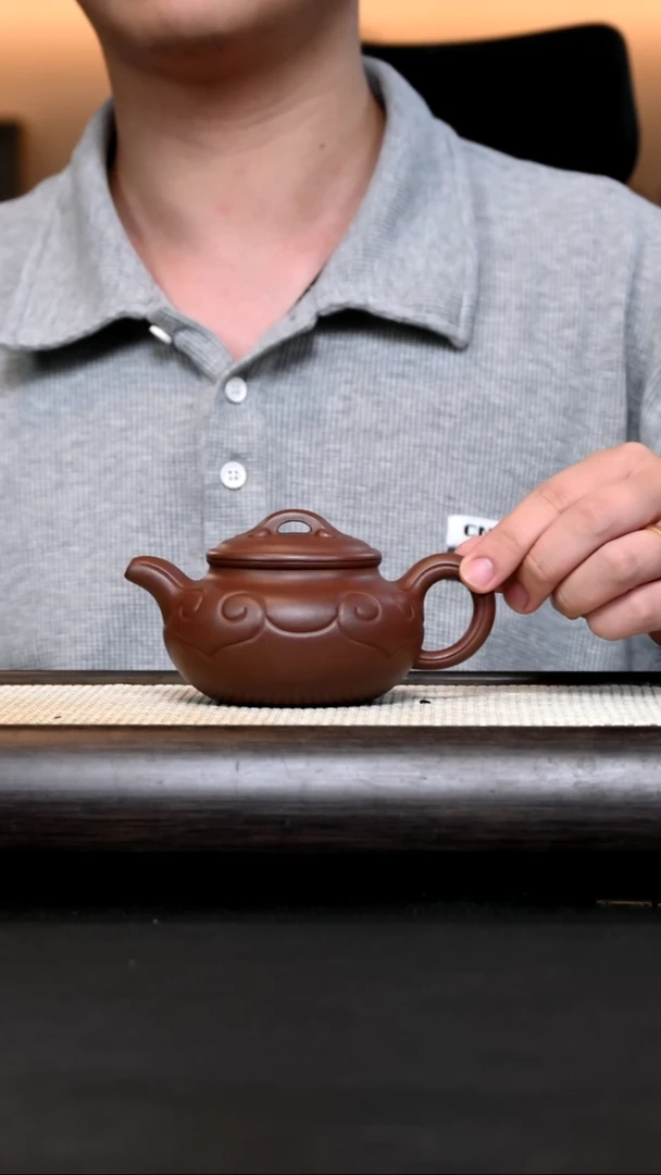 紫砂其他瘦*AA14198-沈伟伟-仿古如意-底槽清230cc