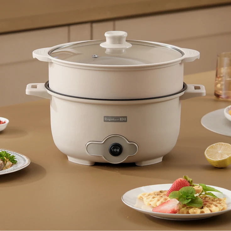 加蒸笼大容量早餐锅多功能家用电火锅上蒸下煮电煮锅G37