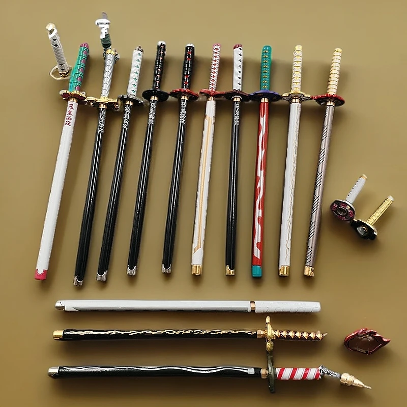 鬼灭之刃灶门炭治郎签字笔 我妻善逸 水柱虫蛀炎柱水笔金属模型