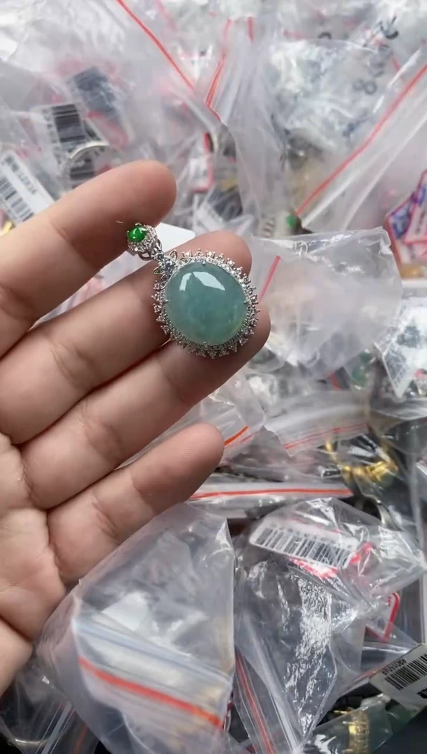 银S925镶嵌戒指翡翠555  7