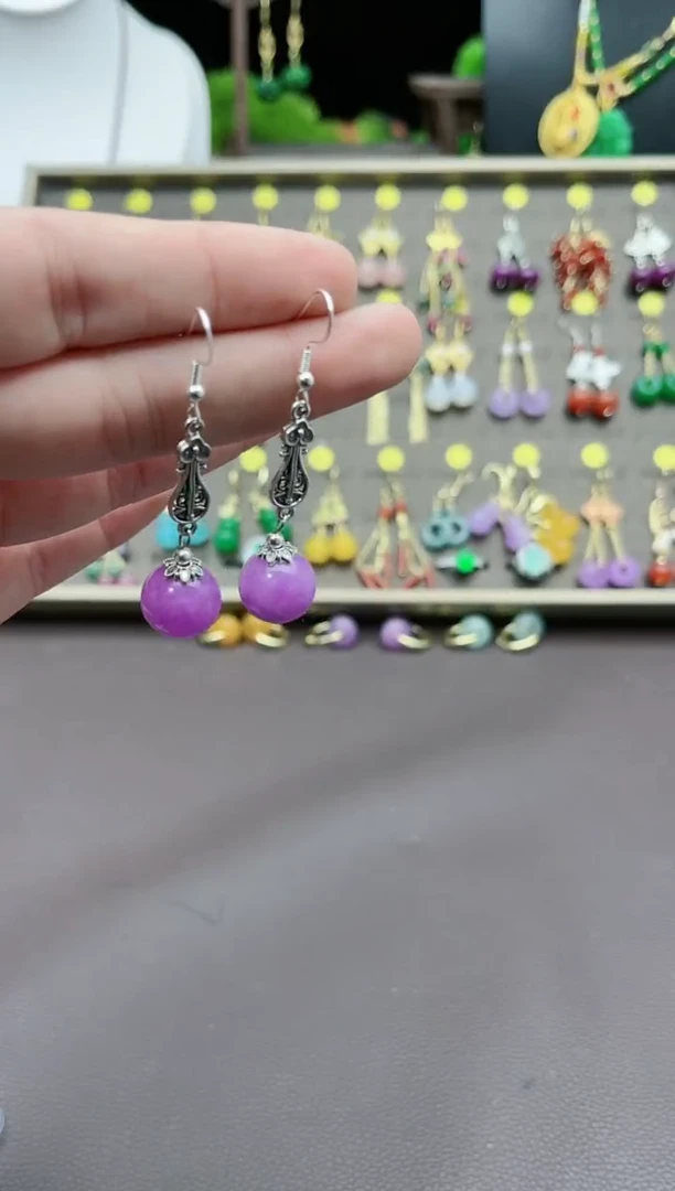 【闪购商品】玛瑙/玉髓耳钉银S925镶嵌708000